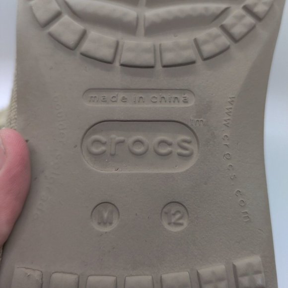 Crocs Santa Cruz Men's Size 12 Khaki Beige Canvas Slip On Casual Loafers - Picture 8 of 8